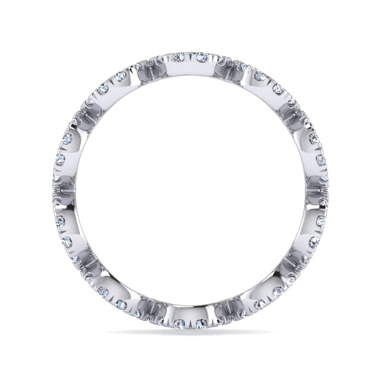 Eternity Band Wedding Ring in 14k White Gold with Round Natural Diamond at Gabriel & Co. - Shot 2