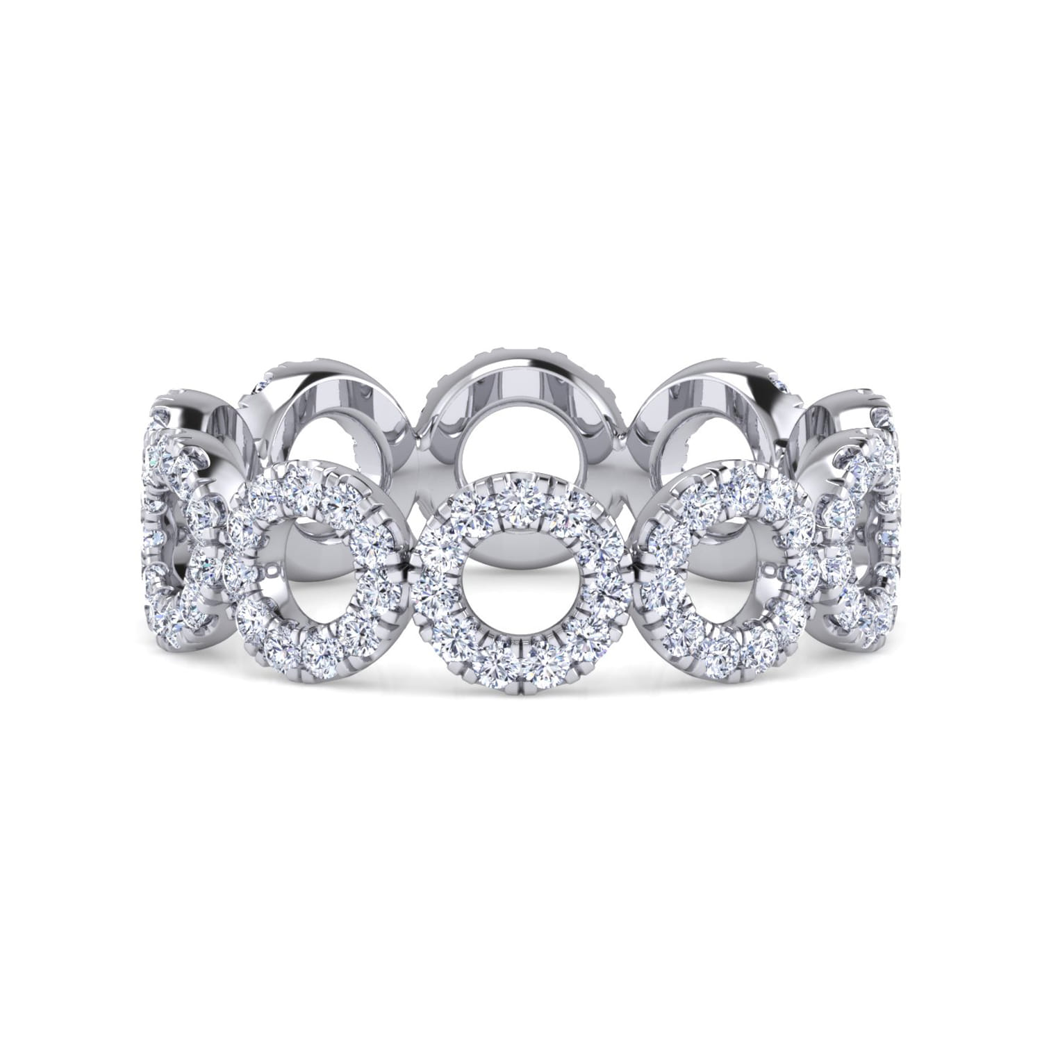 Eternity Band Wedding Ring in 14k White Gold with Round Natural Diamond at Gabriel & Co. - Shot 1