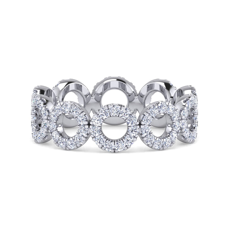 Eternity Band Wedding Ring in 14k White Gold with Round Natural Diamond at Gabriel & Co. - Shot 1