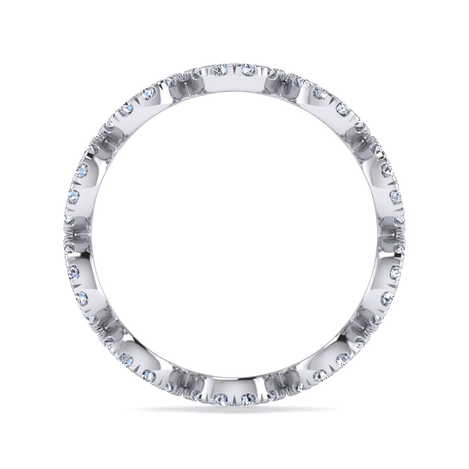 Eternity Band Wedding Ring in 14k White Gold with Round Natural Diamond at Gabriel & Co. - Shot 2