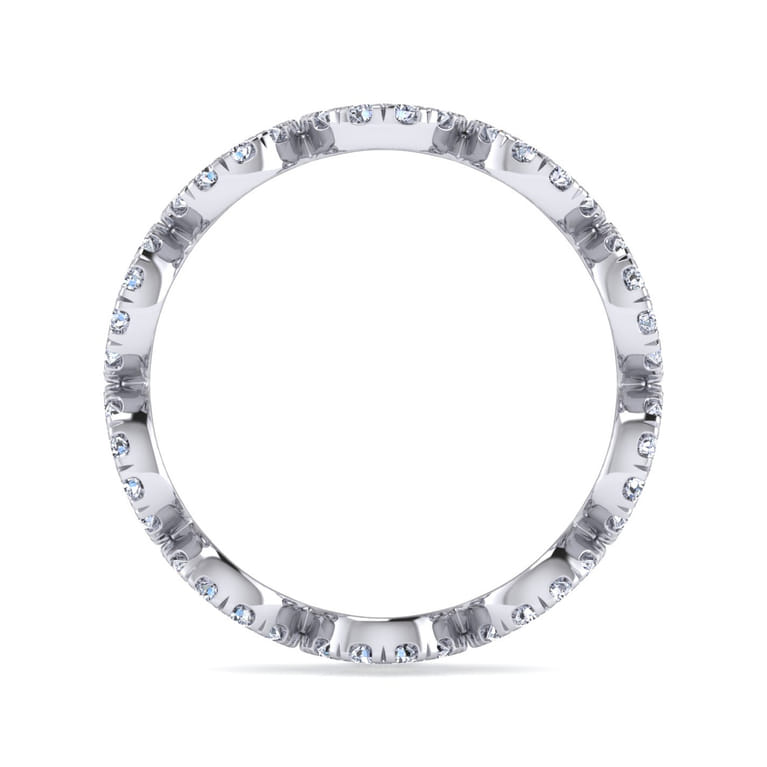 Eternity Band Wedding Ring in 14k White Gold with Round Natural Diamond at Gabriel & Co. - Shot 2