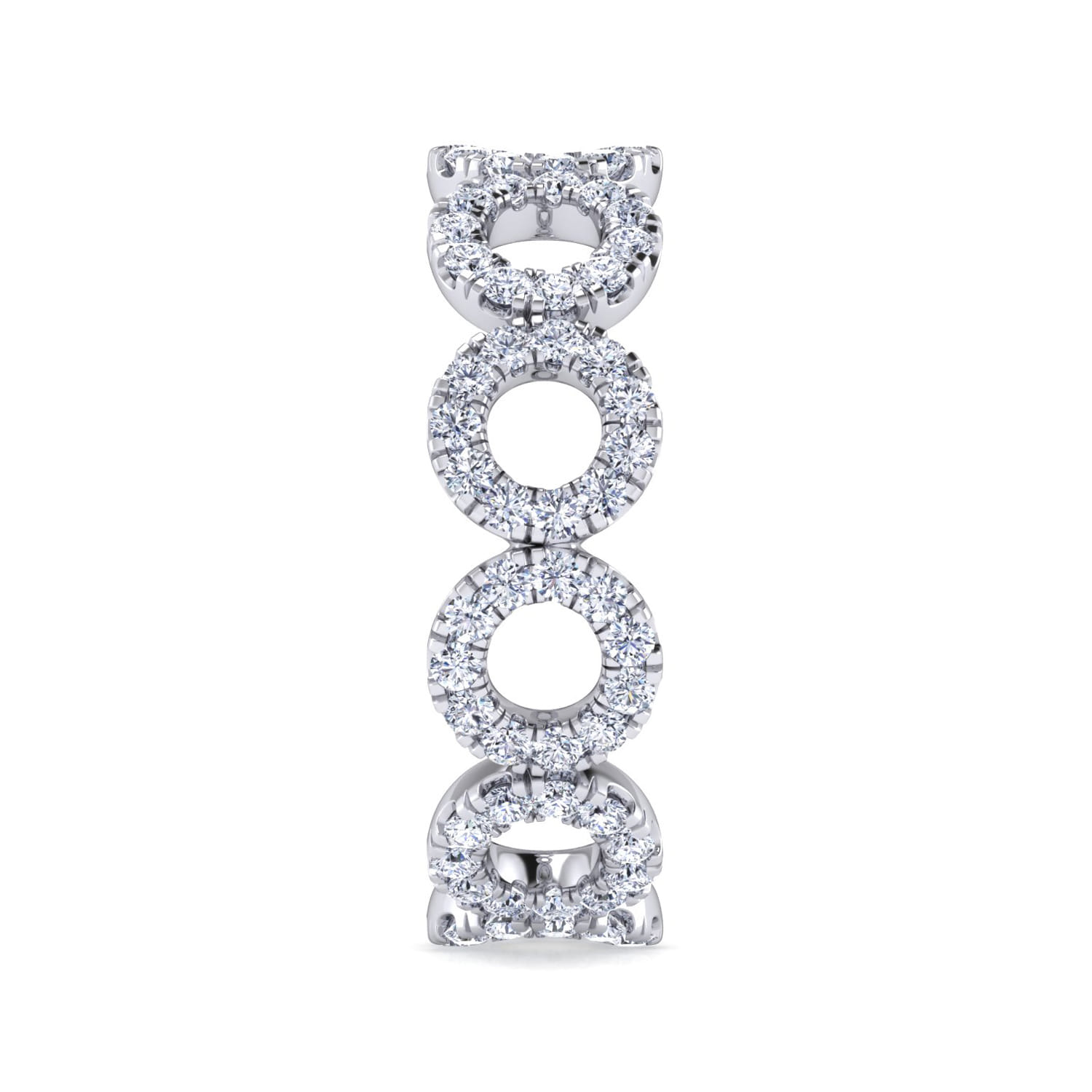 Eternity Band Wedding Ring in 14k White Gold with Round Natural Diamond at Gabriel & Co. - Shot 4