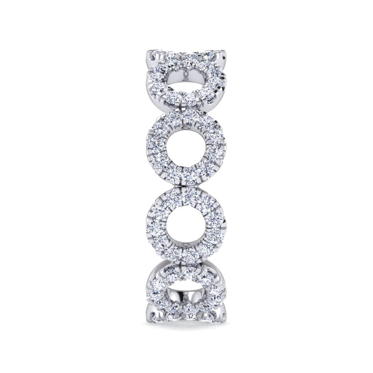 Eternity Band Wedding Ring in 14k White Gold with Round Natural Diamond at Gabriel & Co. - Shot 4
