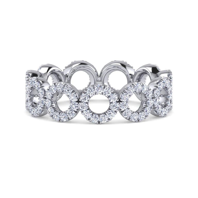 Eternity Band Wedding Ring in 14k White Gold with Round Natural Diamond at Gabriel & Co. - Shot 1