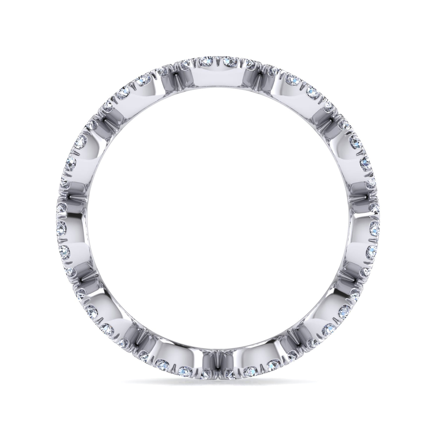 Eternity Band Wedding Ring in 14k White Gold with Round Natural Diamond at Gabriel & Co. - Shot 2