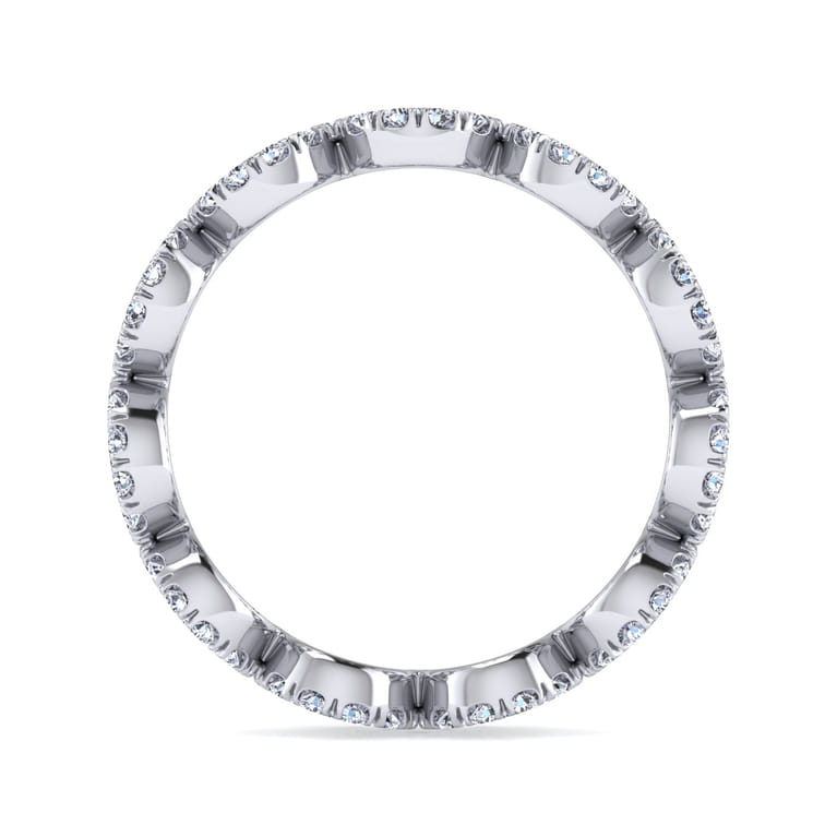 Eternity Band Wedding Ring in 14k White Gold with Round Natural Diamond at Gabriel & Co. - Shot 2