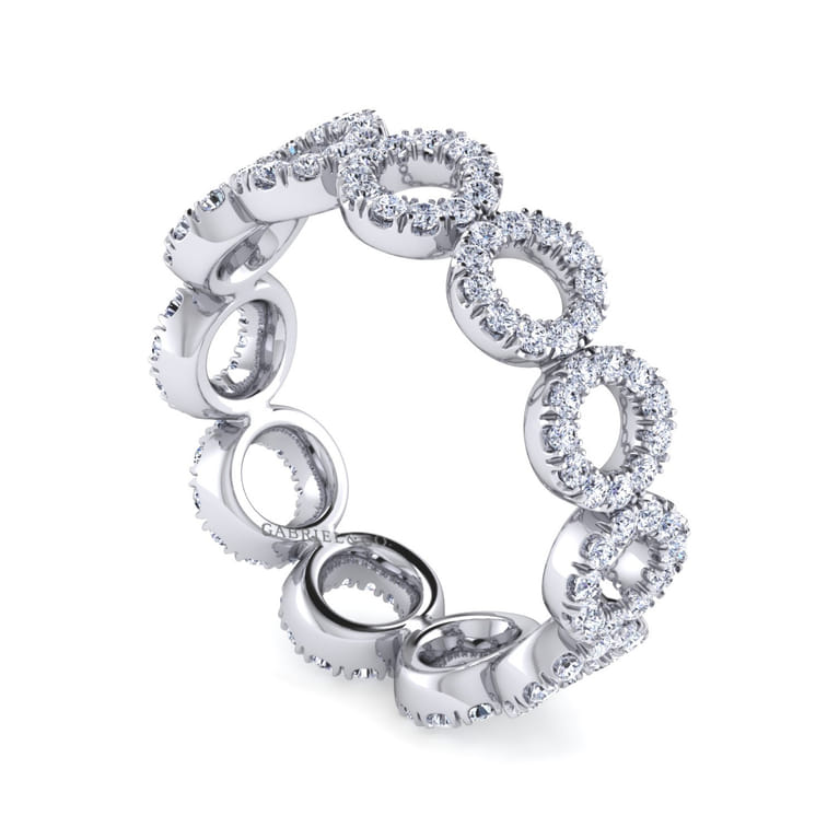 Eternity Band Wedding Ring in 14k White Gold with Round Natural Diamond at Gabriel & Co. - Shot 3