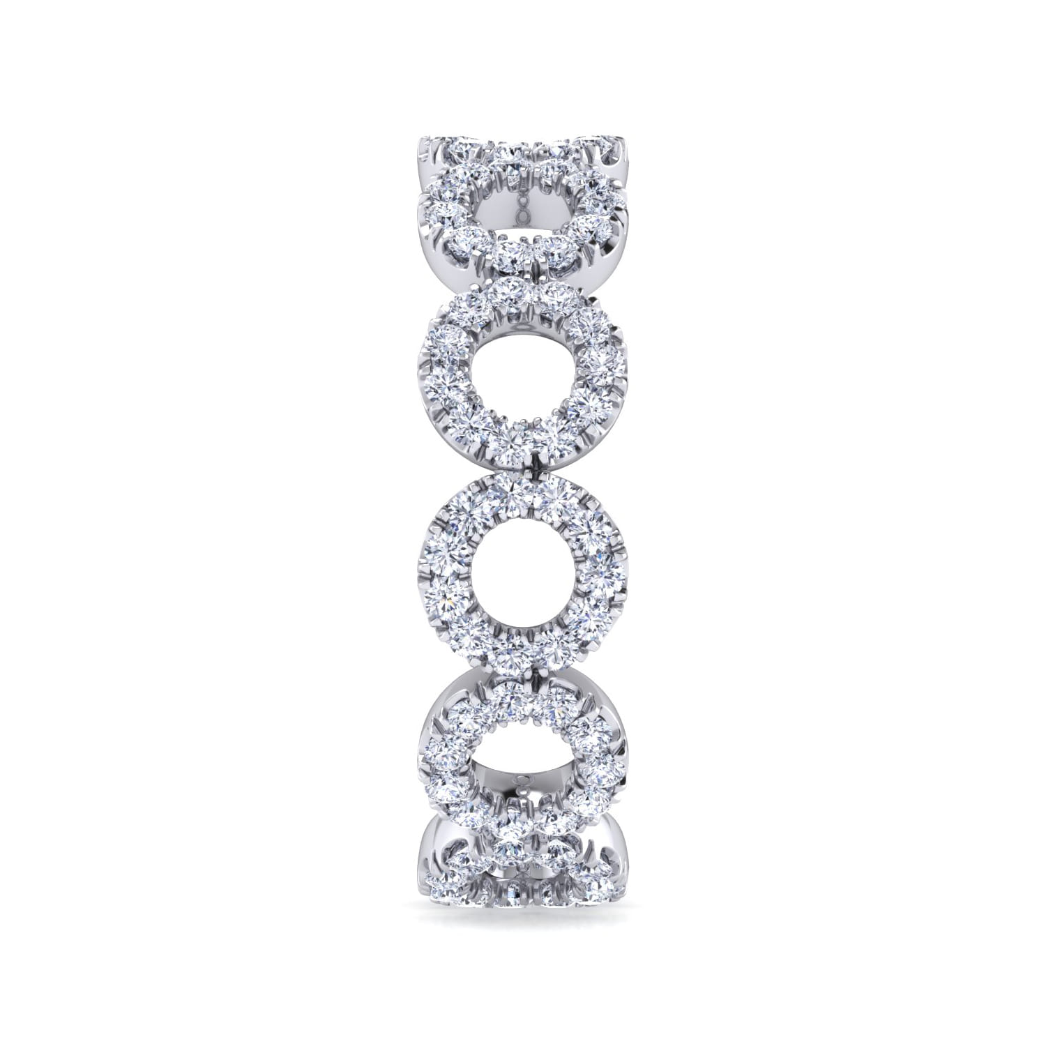 Eternity Band Wedding Ring in 14k White Gold with Round Natural Diamond at Gabriel & Co. - Shot 4
