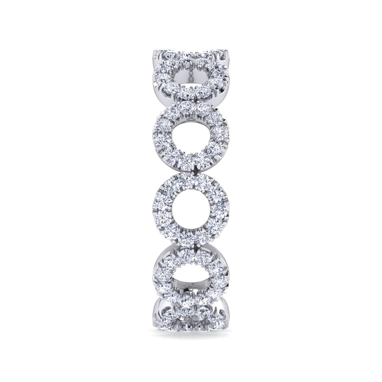 Eternity Band Wedding Ring in 14k White Gold with Round Natural Diamond at Gabriel & Co. - Shot 4