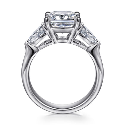 Anabelle - 14K White Gold Cushion Cut Three Stone Diamond Engagement Ring