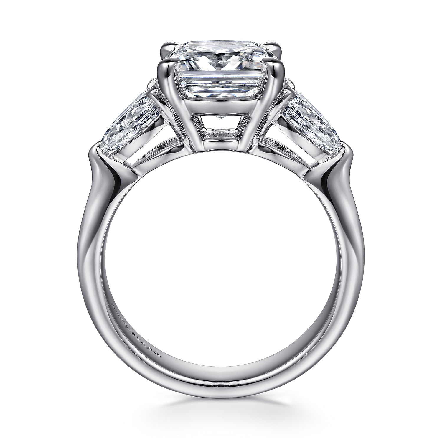 Anabelle - 18K White Gold Cushion Cut Three Stone Diamond Engagement Ring