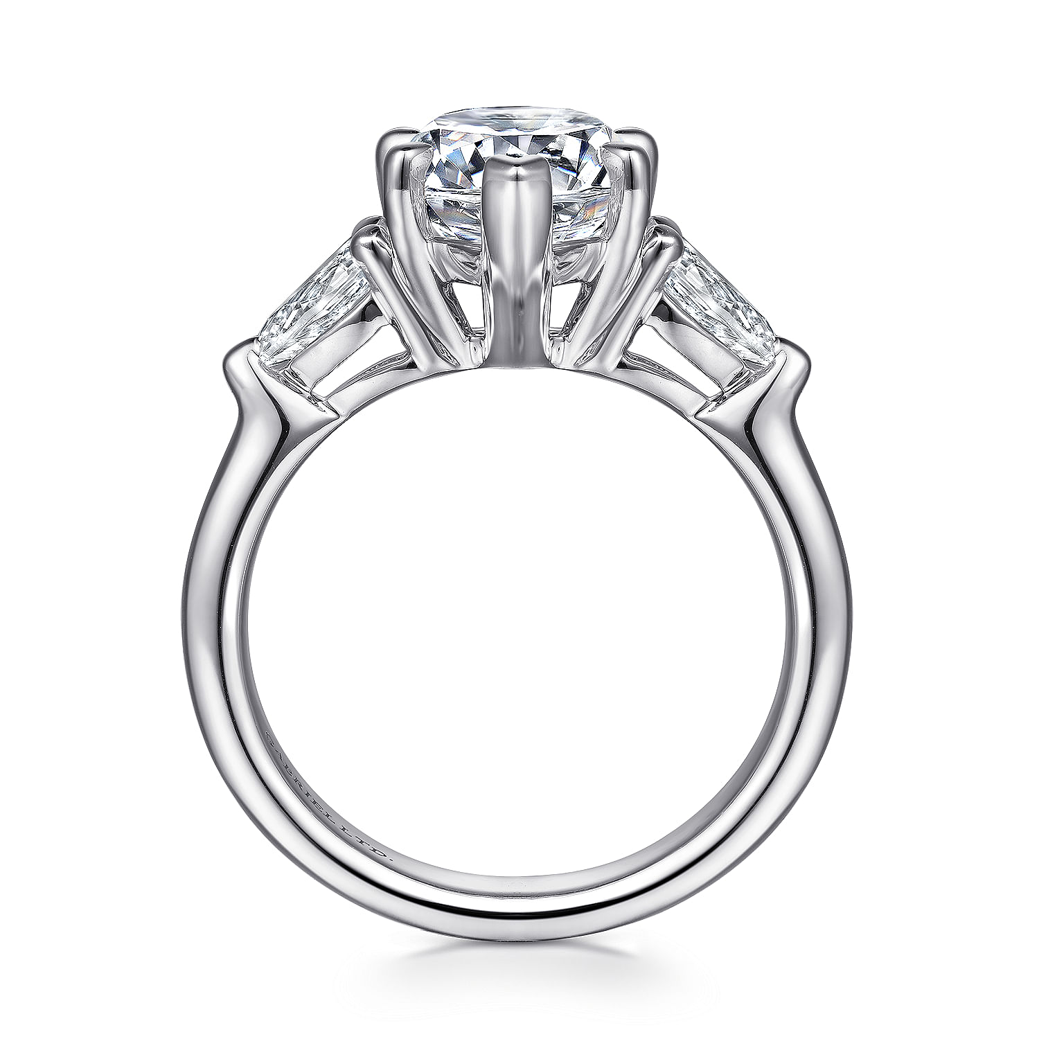 Anabelle - 18K White Gold Pear Shape Three Stone Diamond Engagement Ring