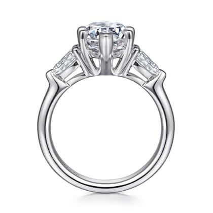 Anabelle - 18K White Gold Pear Shape Three Stone Diamond Engagement Ring