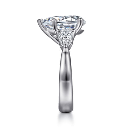 Anabelle - 18K White Gold Pear Shape Three Stone Diamond Engagement Ring