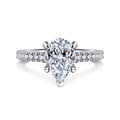 Anais - 14K White-Rose Gold Pear Shape Diamond Engagement Ring
