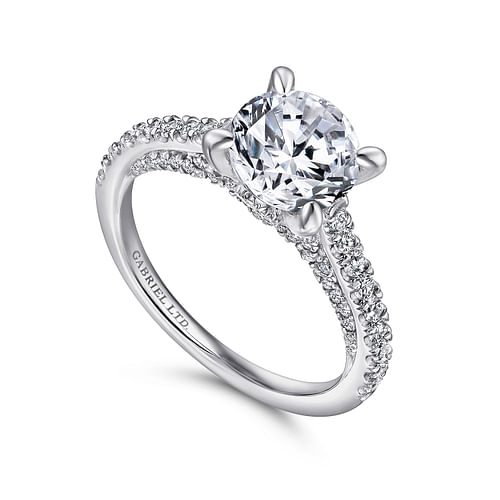Anais - Platinum Round Diamond Engagement Ring - 0.46 ct - Shot 3