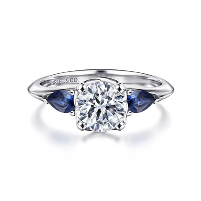 Anastasia - 14K White Gold Sapphire Engagement Ring