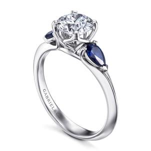 Anastasia - 14K White Gold Sapphire Engagement Ring