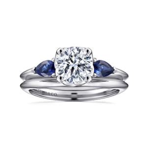 Anastasia - 14K White Gold Sapphire Engagement Ring