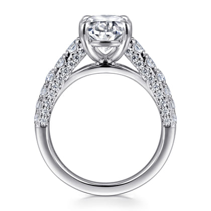Andais - 14K White Gold Oval Shape Diamond Engagement Ring