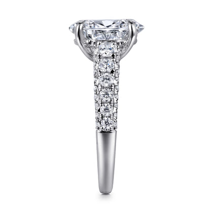 Andais - 14K White Gold Oval Shape Diamond Engagement Ring