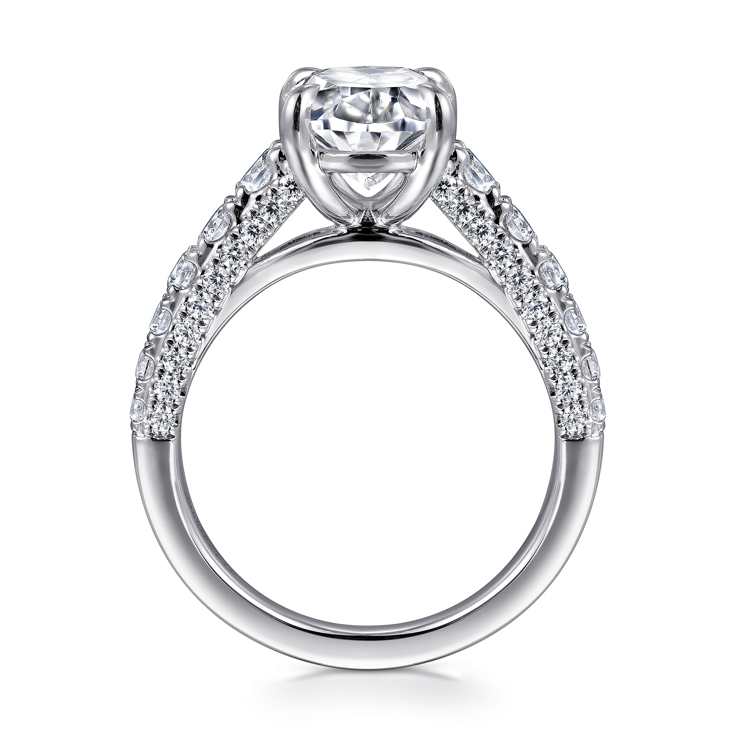 Andais - 18K White Gold Oval Cut Diamond Engagement Ring