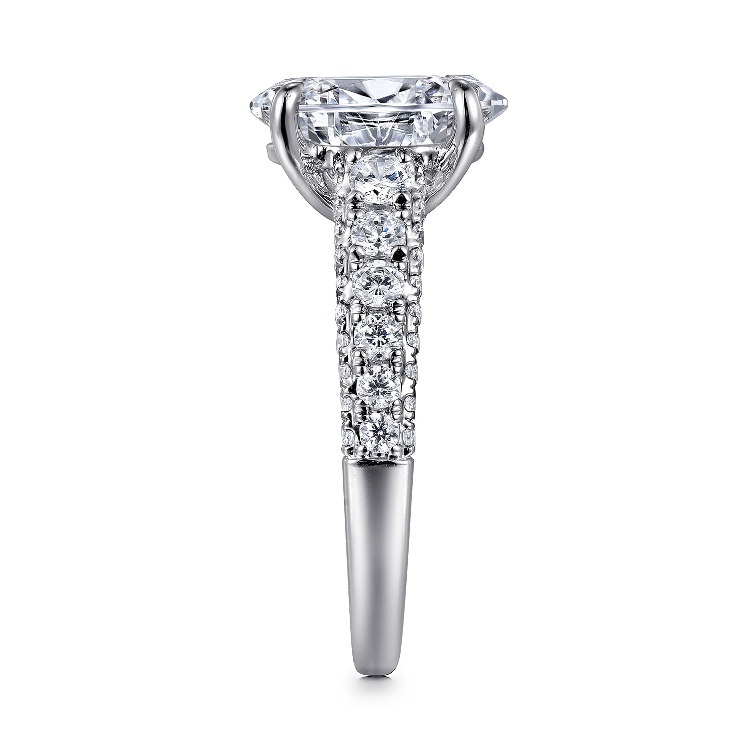 Andais - 18K White Gold Oval Cut Diamond Engagement Ring