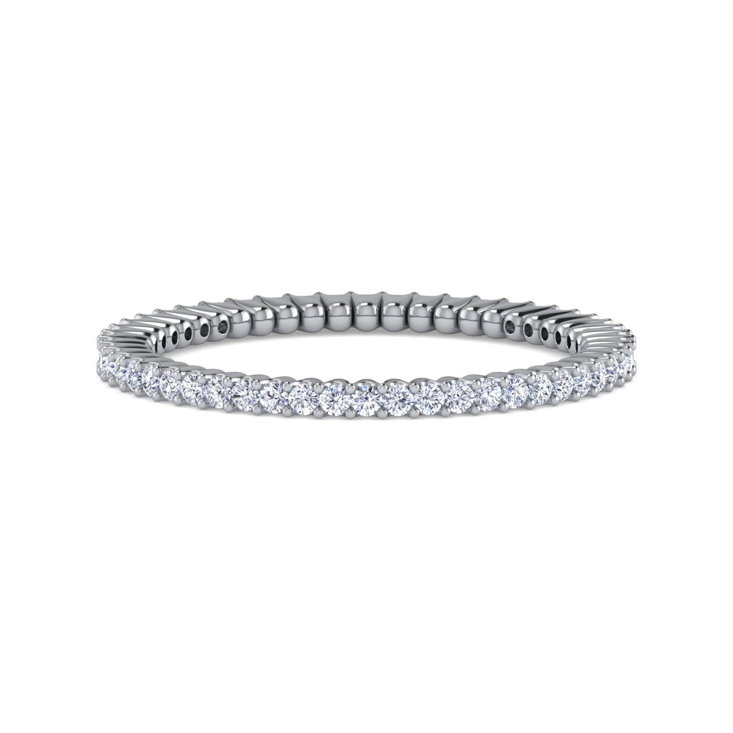 Eternity Band Wedding Ring in 14k White Gold with Round Natural Diamond at Gabriel & Co. - Shot 1
