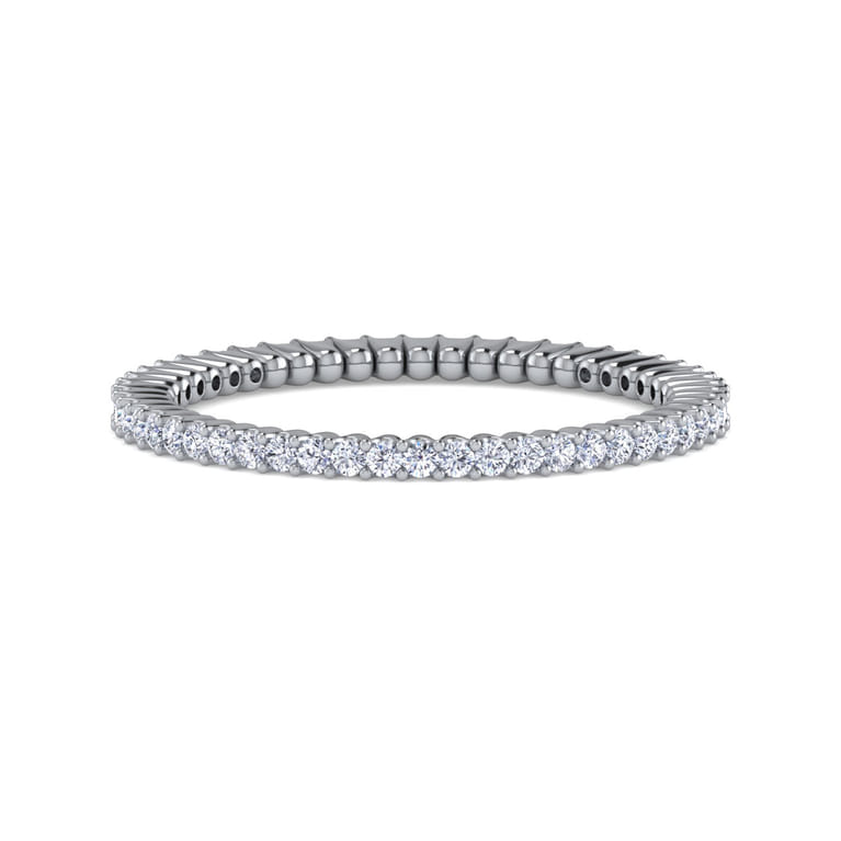 Eternity Band Wedding Ring in 14k White Gold with Round Natural Diamond at Gabriel & Co. - Shot 1