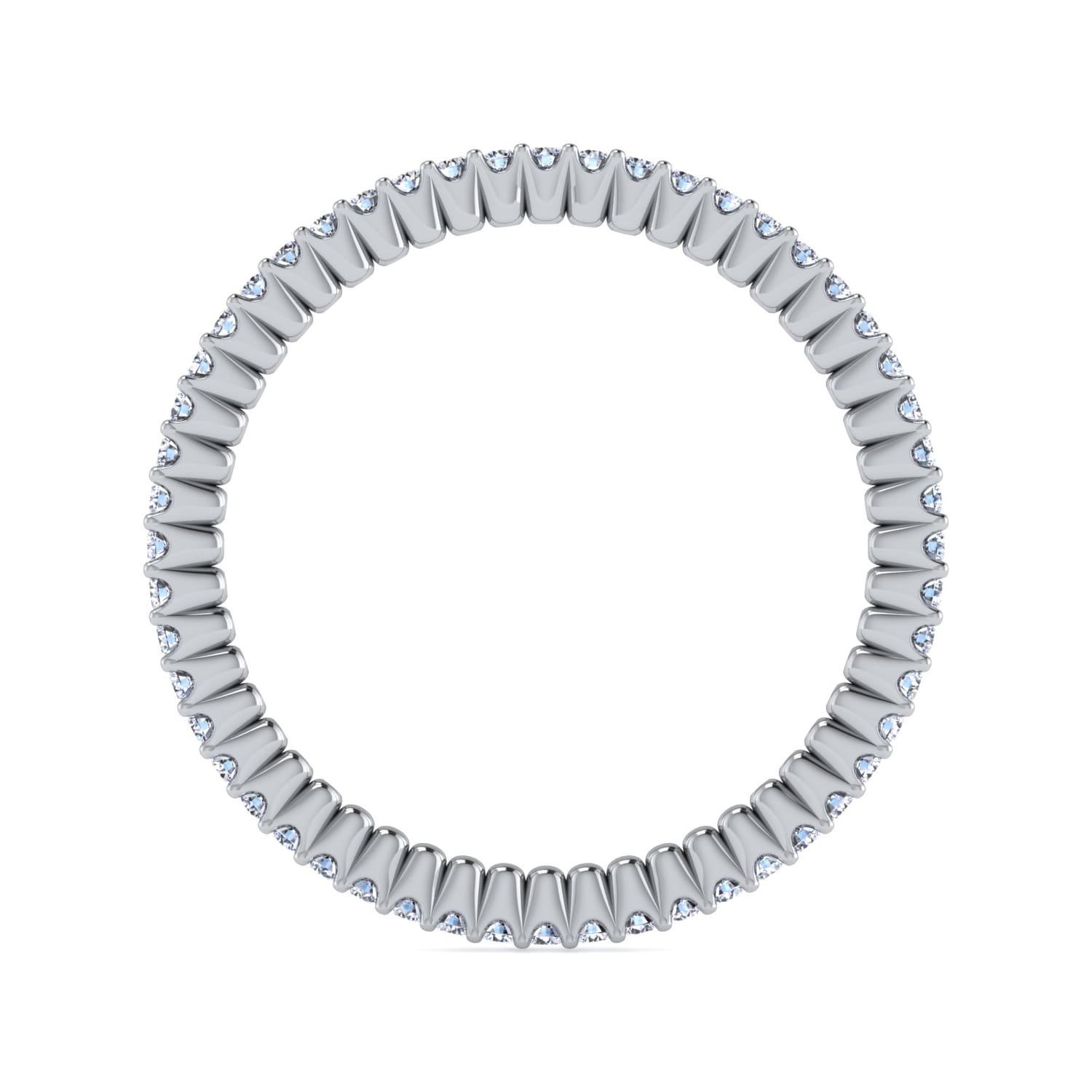 Eternity Band Wedding Ring in 14k White Gold with Round Natural Diamond at Gabriel & Co. - Shot 2
