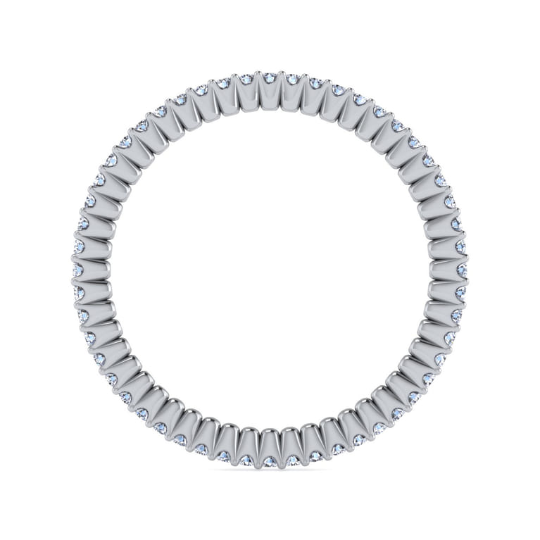 Eternity Band Wedding Ring in 14k White Gold with Round Natural Diamond at Gabriel & Co. - Shot 2