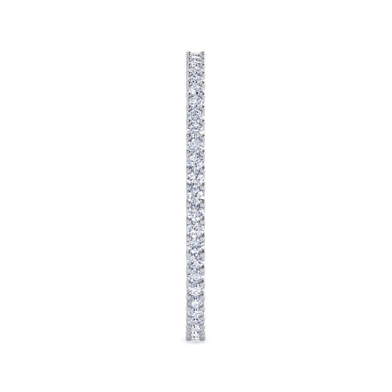 Eternity Band Wedding Ring in 14k White Gold with Round Natural Diamond at Gabriel & Co. - Shot 4