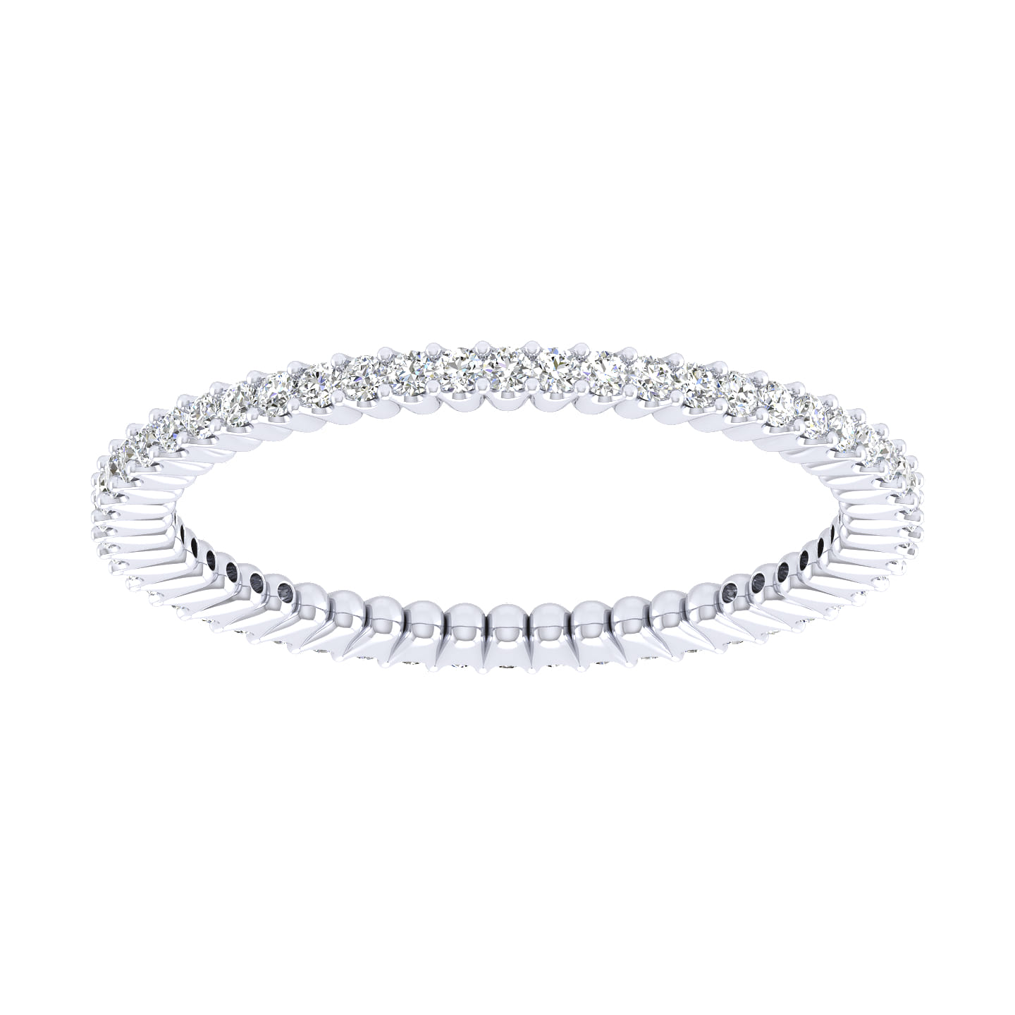 Eternity Band Wedding Ring in 14k White Gold with Round Natural Diamond at Gabriel & Co. - Shot 5