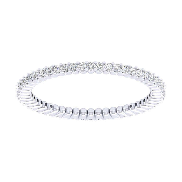 Eternity Band Wedding Ring in 14k White Gold with Round Natural Diamond at Gabriel & Co. - Shot 5