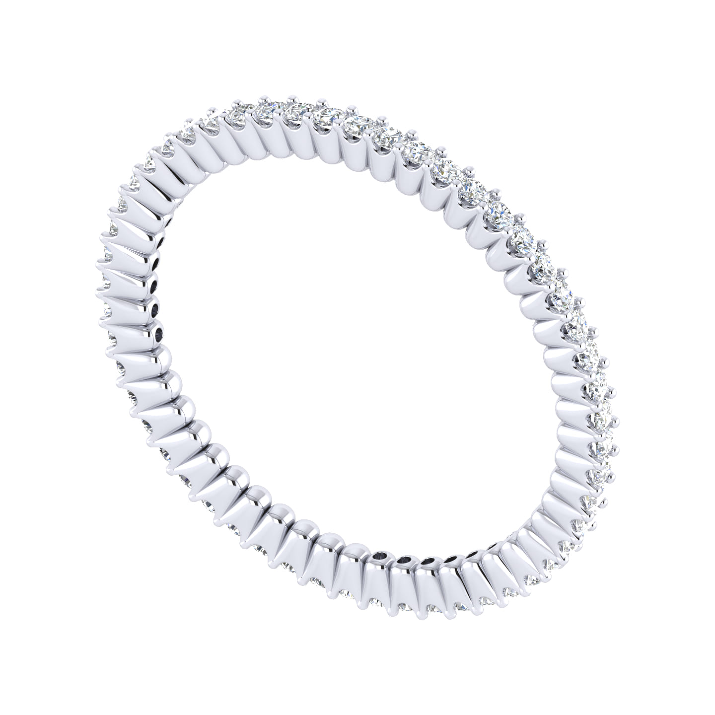 Eternity Band Wedding Ring in 14k White Gold with Round Natural Diamond at Gabriel & Co. - Shot 6