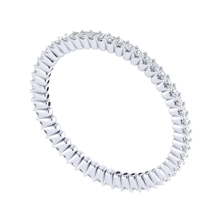 Eternity Band Wedding Ring in 14k White Gold with Round Natural Diamond at Gabriel & Co. - Shot 6