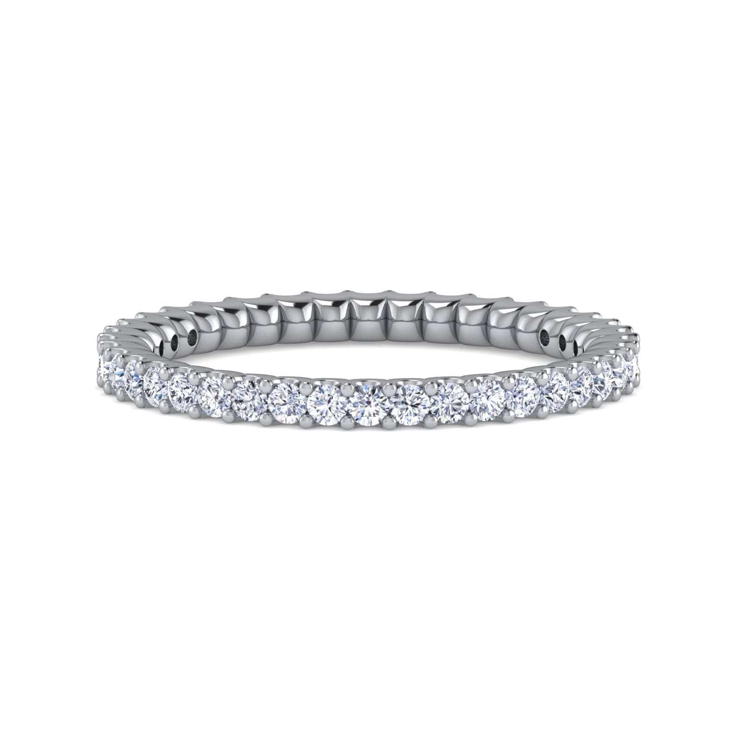 Eternity Band Wedding Ring in 14k White Gold with Round Natural Diamond at Gabriel & Co. - Shot 1