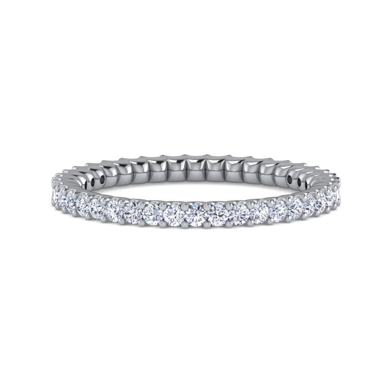 Eternity Band Wedding Ring in 14k White Gold with Round Natural Diamond at Gabriel & Co. - Shot 1