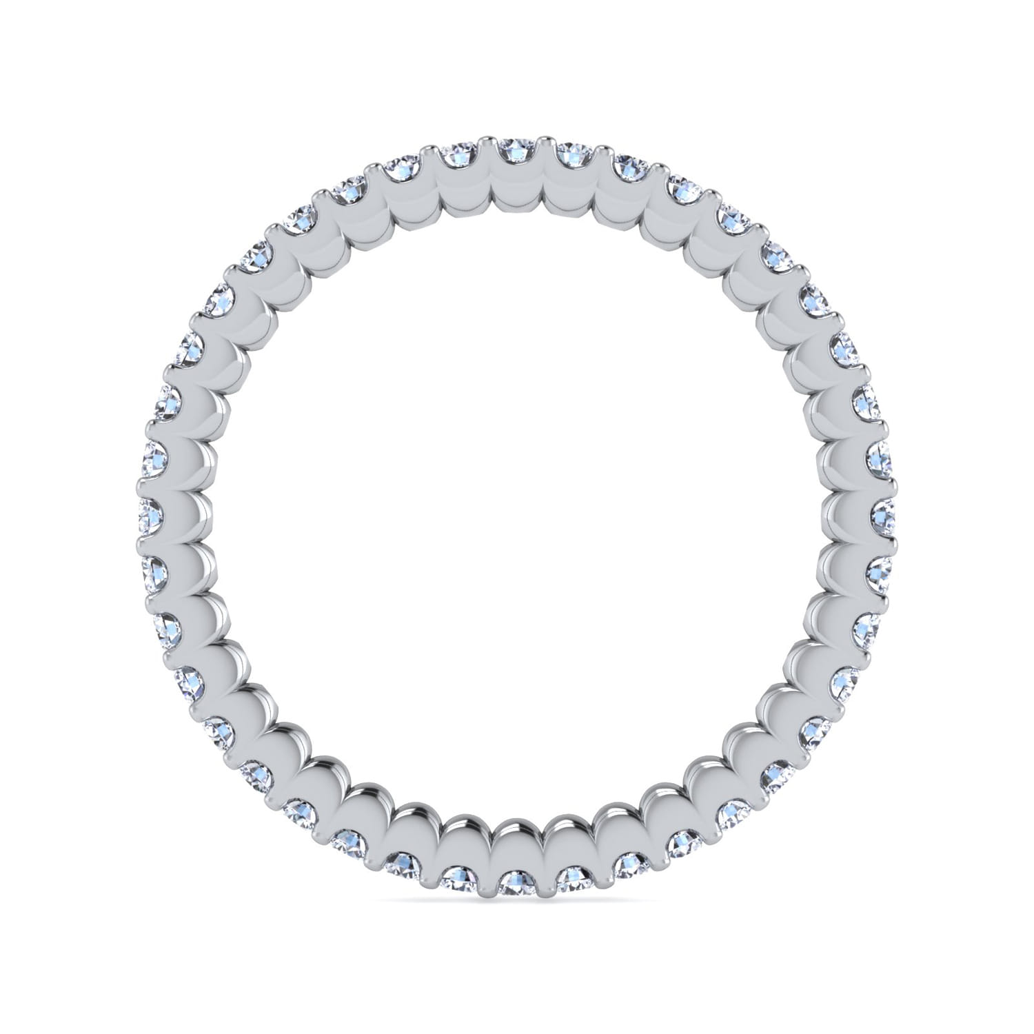 Eternity Band Wedding Ring in 14k White Gold with Round Natural Diamond at Gabriel & Co. - Shot 2