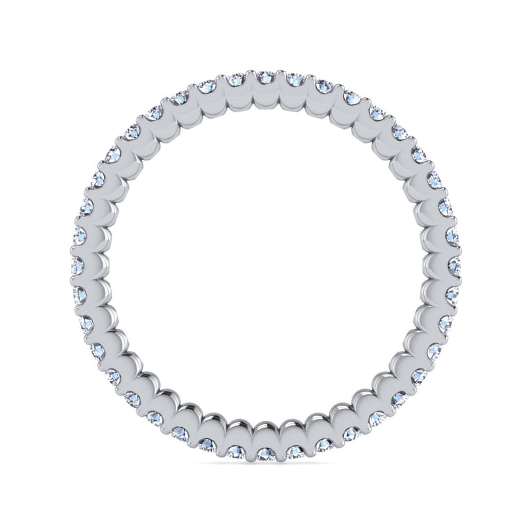 Eternity Band Wedding Ring in 14k White Gold with Round Natural Diamond at Gabriel & Co. - Shot 2