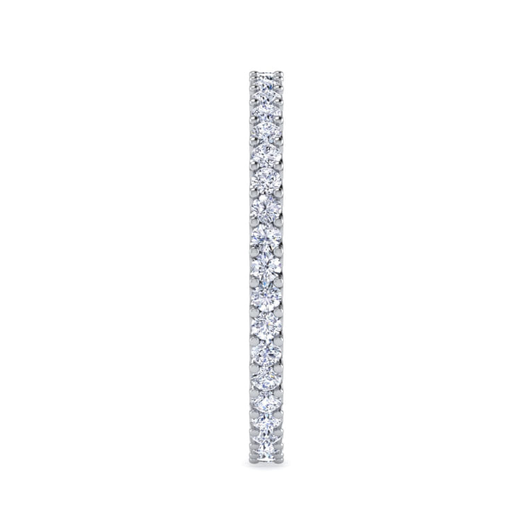 Eternity Band Wedding Ring in 14k White Gold with Round Natural Diamond at Gabriel & Co. - Shot 4