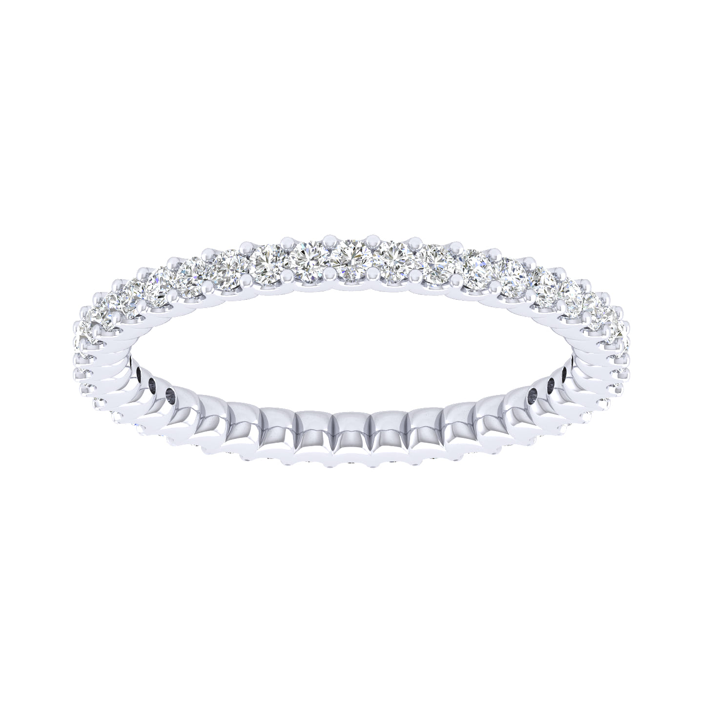 Eternity Band Wedding Ring in 14k White Gold with Round Natural Diamond at Gabriel & Co. - Shot 5