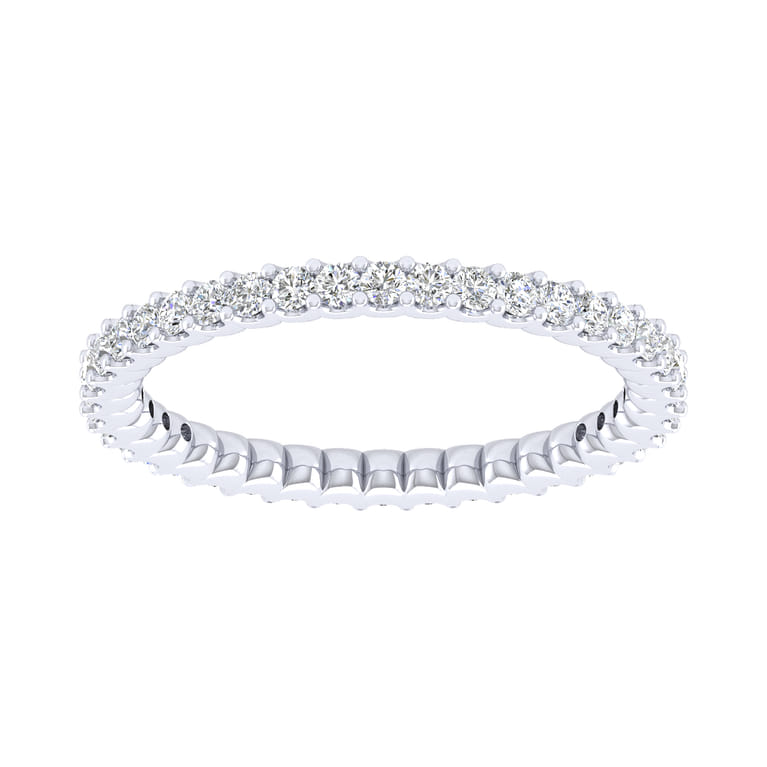 Eternity Band Wedding Ring in 14k White Gold with Round Natural Diamond at Gabriel & Co. - Shot 5