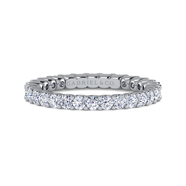 Eternity Band Wedding Ring in 14k White Gold with Round Natural Diamond at Gabriel & Co. - Shot 1