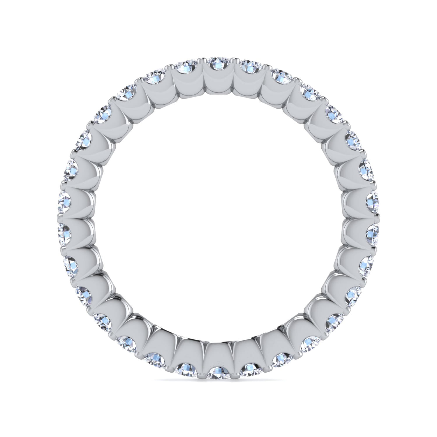 Eternity Band Wedding Ring in 14k White Gold with Round Natural Diamond at Gabriel & Co. - Shot 2