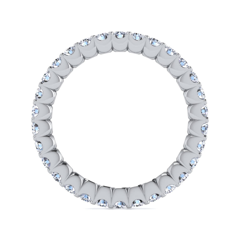 Eternity Band Wedding Ring in 14k White Gold with Round Natural Diamond at Gabriel & Co. - Shot 2