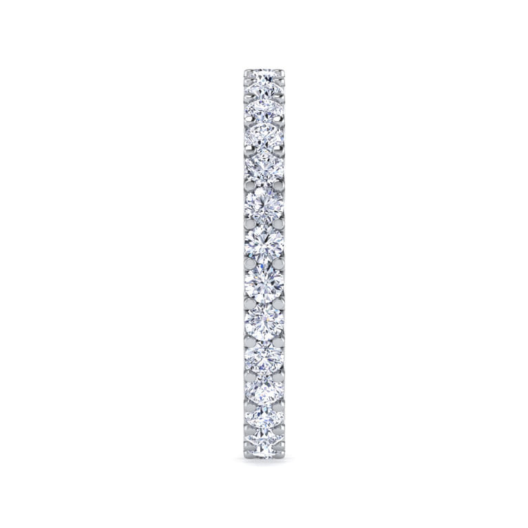 Eternity Band Wedding Ring in 14k White Gold with Round Natural Diamond at Gabriel & Co. - Shot 4