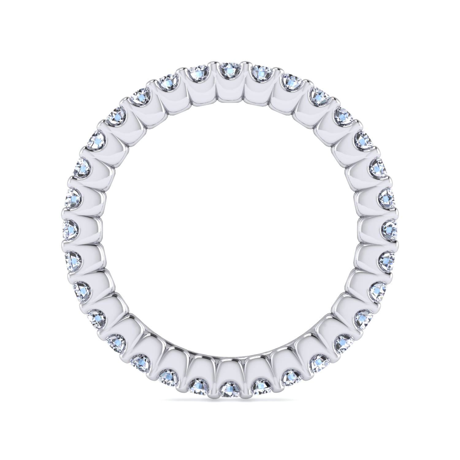 Eternity Band Wedding Ring in 14k White Gold with Round Natural Diamond at Gabriel & Co. - Shot 2