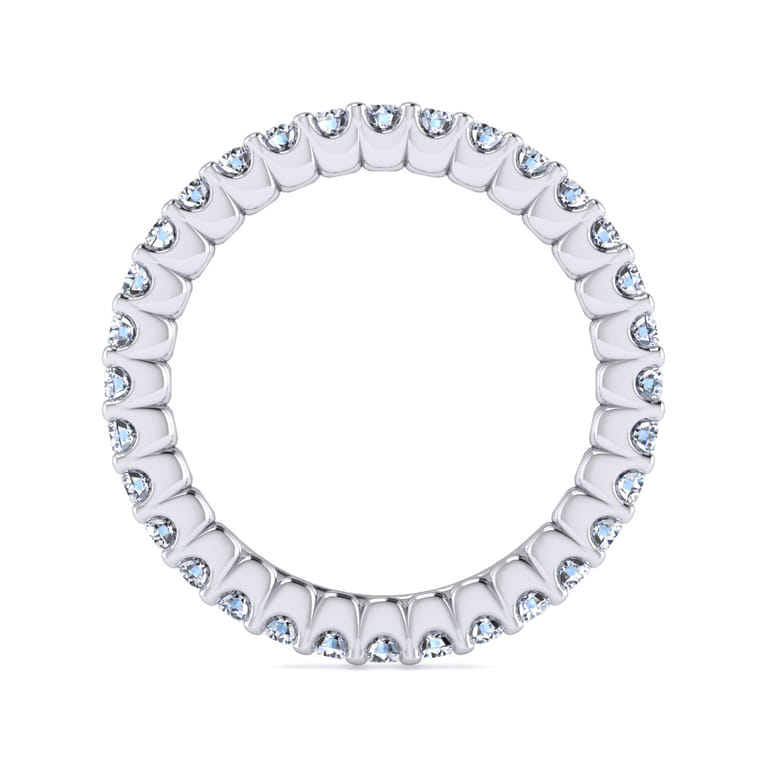 Eternity Band Wedding Ring in 14k White Gold with Round Natural Diamond at Gabriel & Co. - Shot 2