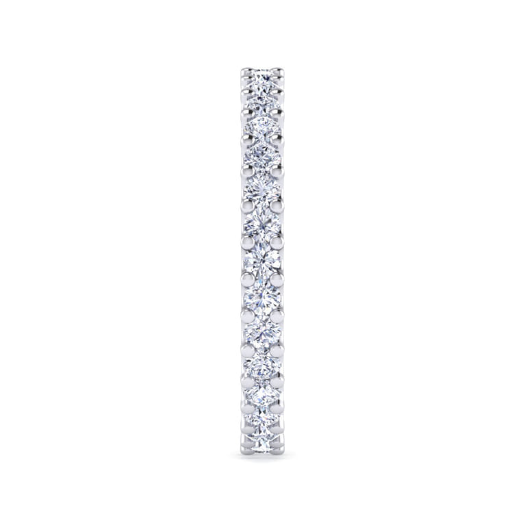 Eternity Band Wedding Ring in 14k White Gold with Round Natural Diamond at Gabriel & Co. - Shot 4